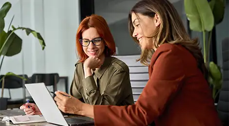 two women at computer